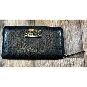 Kate Spade Zip Around Wallet Black Pebbled Leather *Light Wear*